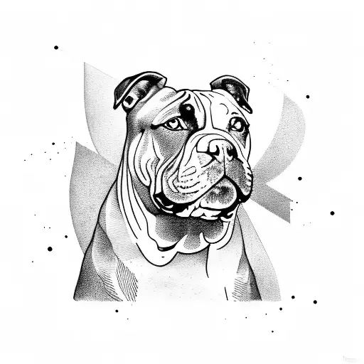 half american bully half boxer tattoo design idea