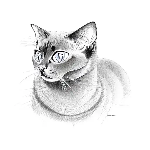 siamese cat tattoo design idea