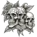 Tortured soul And progress not perfection and skulls  tattoo design idea