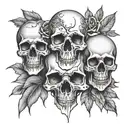 Tortured soul And progress not perfection and skulls  tattoo design idea