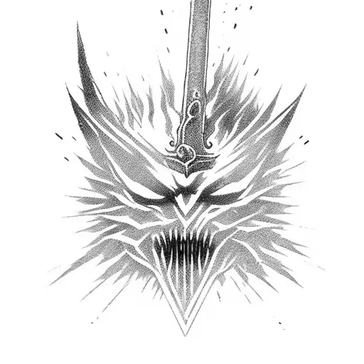 Dark souls 3 eclipse with sword like in the last boss its a landscape with sword in the ground its a throat tattoo tattoo design idea