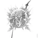 Dark souls 3 eclipse with sword like in the last boss tattoo design idea