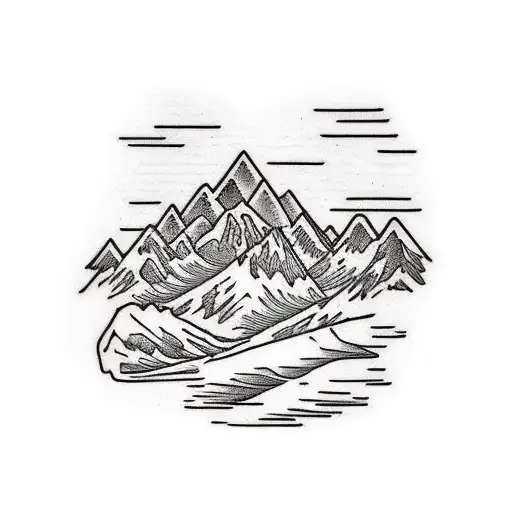 Mountain Scene tattoo design idea