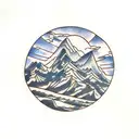 Mountain Scene tattoo design idea