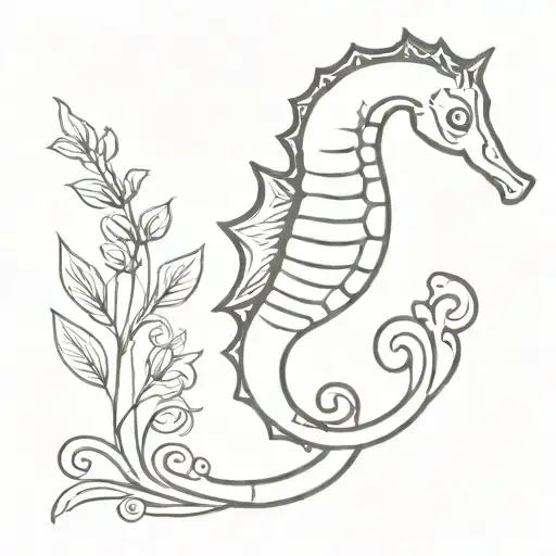 seahorse tattoo design idea