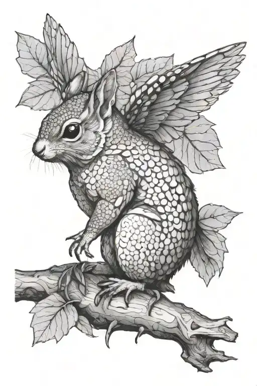cicada squirrel blackbird tattoo design idea