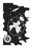 4 location coordinates family guides you home compass tattoo design idea