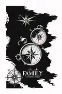 4 location coordinates family guides you home compass tattoo design idea
