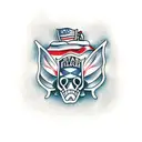 firefighter with american flag tattoo design idea