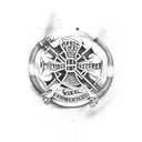 firefighter with flag tattoo design idea