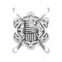 firefighter with flag tattoo design idea