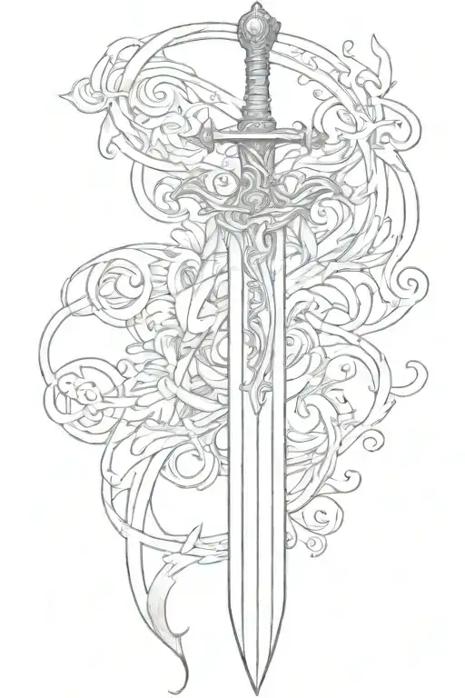 fearfully and wonderfully made sword tattoo design idea