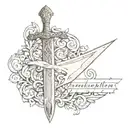 A sword of words "fearfully and wonderfully made tattoo design idea