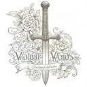 A sword of words "fearfully and wonderfully made tattoo design idea