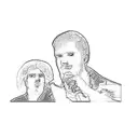 Two men. Dramatic tattoo design idea