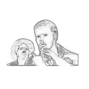 Two men. Dramatic tattoo design idea