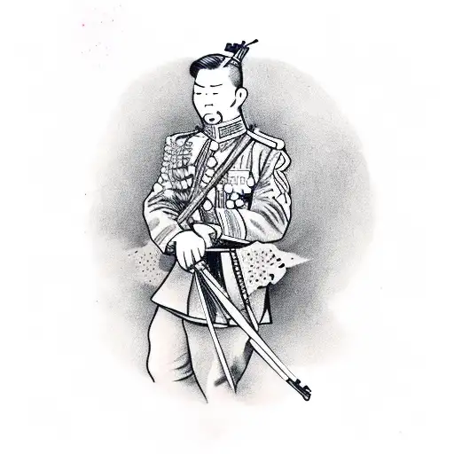 world war one soldier playing the cello tattoo design idea