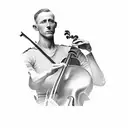 world war one soldier playing the cello tattoo design idea