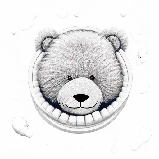 teddybears head whimsical teddy bears floating out tattoo design idea