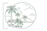 evergreen and palm tree tattoo design idea