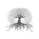 A tree with roots shaped like different countries, representing the interconnectedness of travel and psychology tattoo design idea