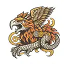 snake lion eagle tattoo design idea