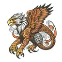 snake lion eagle tattoo design idea