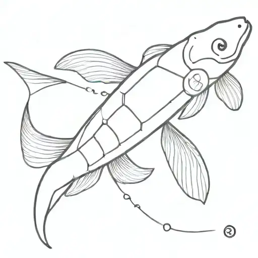 skeleton of koi fish tattoo design idea