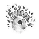 Paw Print with flowers up the paw tattoo design idea