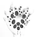 Paw Print with flowers up the paw tattoo design idea