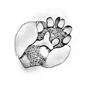 Paw Print with flowers up the paw tattoo design idea
