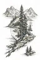 wilderness landscape tattoo design idea