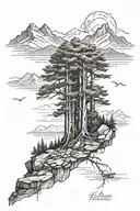 wilderness landscape tattoo design idea