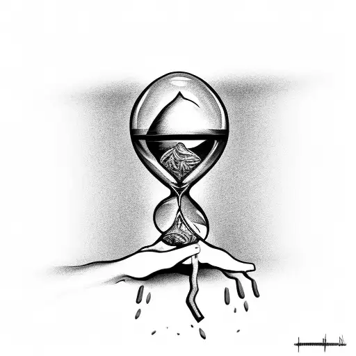 sand in hourglass with grim-reaper  tattoo design idea