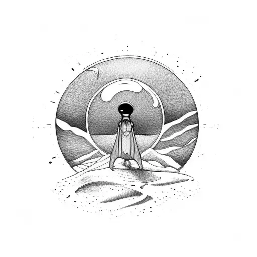 sand in hourglass with grim-reaper  tattoo design idea