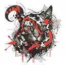 RedCrazyCat tattoo design idea