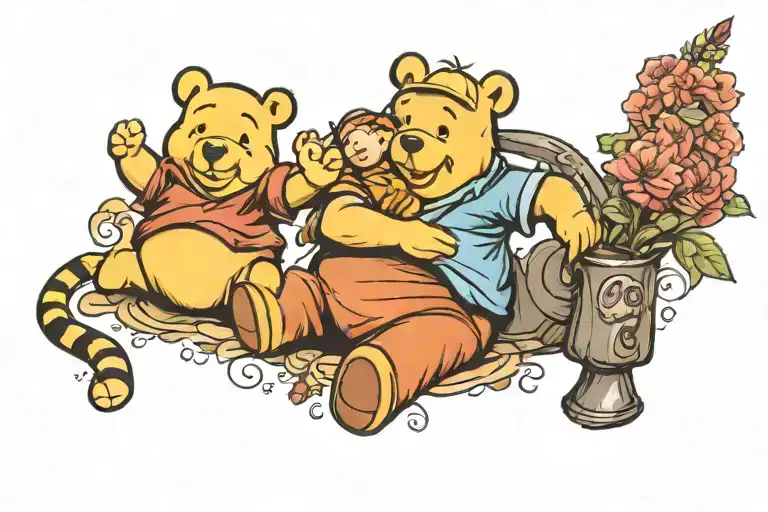 Winnie The Pooh, Daughter tattoo design idea