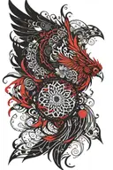 phoenix mandala lace patterns tattoo design idea