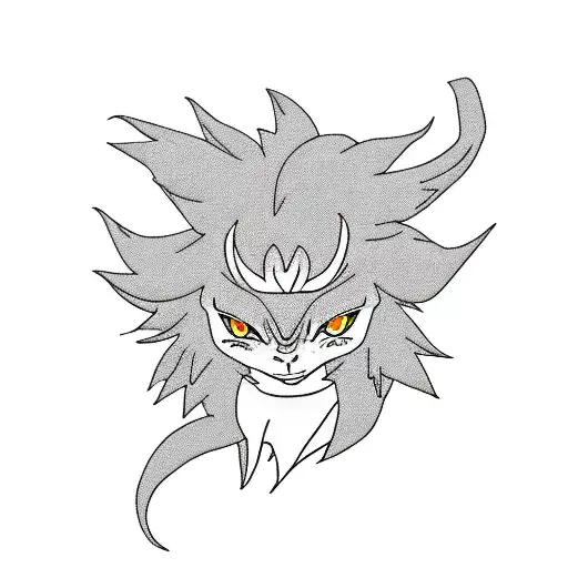 mini kurama tattoo from naruto, 9 tails tattoo design idea