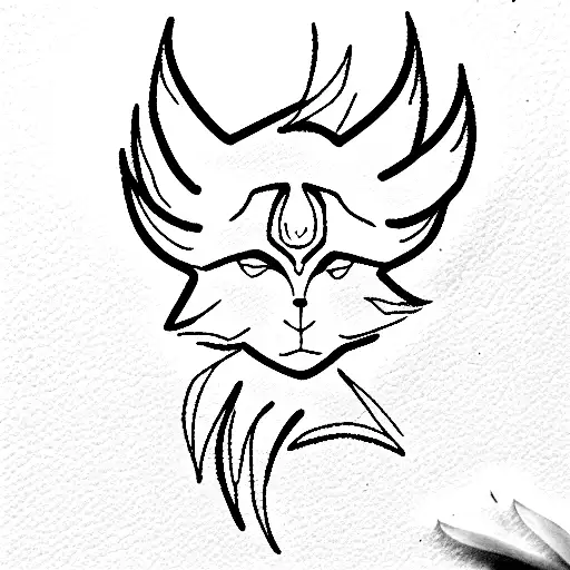exact copy of kurama from naruto  tattoo design idea