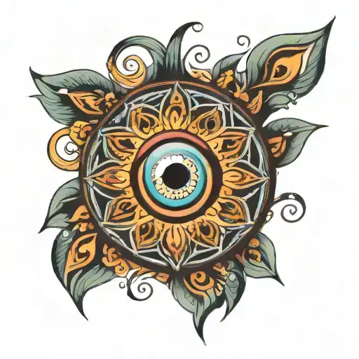 Evil eye mandala tattoo design idea