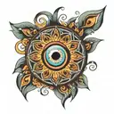 Evil eye mandala tattoo design idea