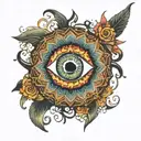 Evil eye mandala tattoo design idea