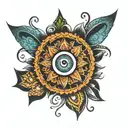 Evil eye mandala tattoo design idea