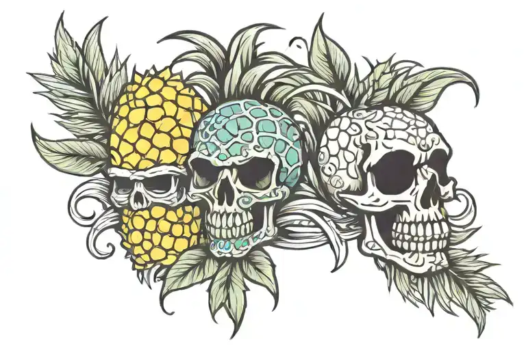 RN and pineapple  tattoo design idea