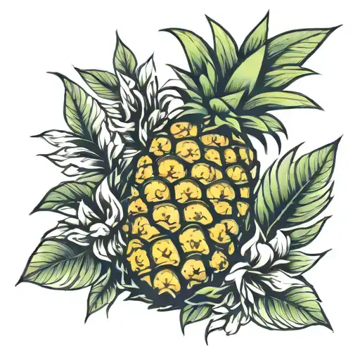 pineapple tattoo design idea