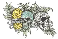 RN and pineapple  tattoo design idea