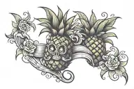 RN and pineapple  tattoo design idea