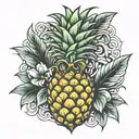 pineapple tattoo design idea
