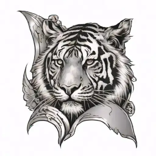 tiger in bathroom mirror tattoo design idea
